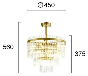 Luster na tyči SABRINA 7xE14/40W/230V zlatý