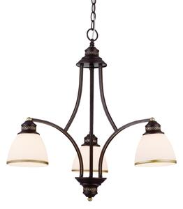 Závesný luster CLAIR na lankách 3xE27/60W/230V, priemer 58 cm, bronzová