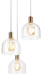 Luster na lanku VIVE 3xE27/15W/230V zlatý