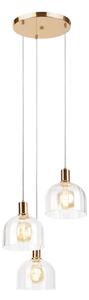 Luster na lanku VIVE 3xE27/15W/230V zlatý
