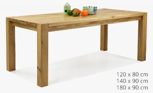 Masívny rodinný dubový stôl (120 x 80, 140 x 90, 180 x 90 Košice )