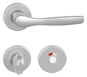 Dverové kovanie MP Luxor - R (F1 - Strieborný elox), kľučka-kľučka, WC kľúč, MP F1 stříbrný elox