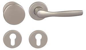 Dverové kovanie MP Luxor - R (F8 - Nikel matný), kľučka-kľučka, WC kľúč, MP F8 Nikl matný