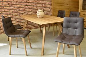 Dubový stôl do obývačky 140,160 alebo 180cm dlhý + kožené stoličky