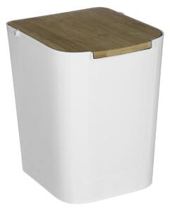 Odpadkový kôš Natureo, biela/s drevenými prvkami, 5L