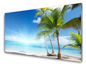Obraz na skle Palma strom more krajina 140x70 cm 4 Prívesky
