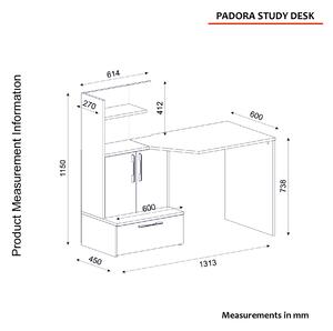 PC stolík Pandora (biela + orech). Vlastná spoľahlivá doprava až k Vám domov. 1089131