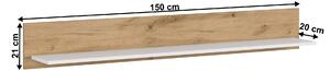 Polička 150 cm Vilgi 150 (biela + dub wotan). Vlastná spoľahlivá doprava až k Vám domov. 1064646