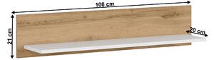 Polička 100 cm Vilgi 100 (biela + dub wotan). Vlastná spoľahlivá doprava až k Vám domov. 1064645