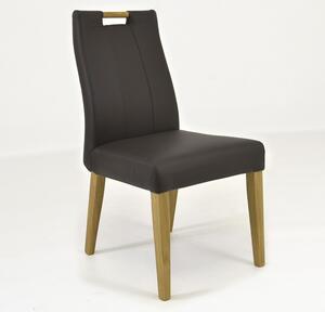 Dubová kožená stolička Jana dunkelbraun