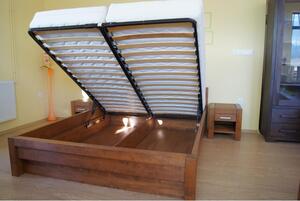 Manželská posteľ s úložným priestorom (čelo ekokoža 160 a 180 x 200)