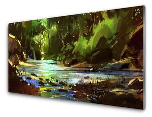 Nástenný panel  Les jazero kamene príroda 100x50 cm