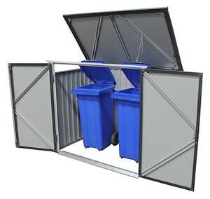 Úložný box na smetné nádoby 1477 l, 154,2 x 96 x 130,5 cm, kovový, antracit DURAMAX 74051