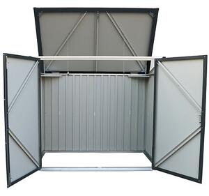 Úložný box na smetné nádoby 1477 l, 154,2 x 96 x 130,5 cm, kovový, antracit DURAMAX 74051