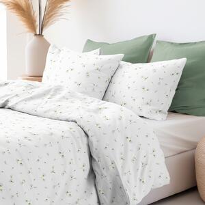 Goldea bavlnené posteľné obliečky - drobné kvetinky na bielom 140 x 220 a 70 x 90 cm