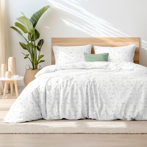 Goldea bavlnené posteľné obliečky - drobné kvetinky na bielom 140 x 220 a 70 x 90 cm