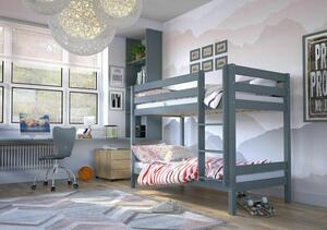 Detská poschodová posteľ z masivu OLLIE šedá