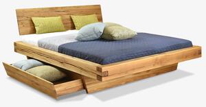 Dubová posteľ z hranolov Matuš (160 x 200 a 180 x 200)