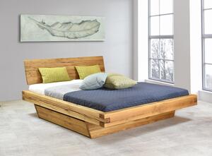 Dubová posteľ z hranolov Matuš 140 x 200