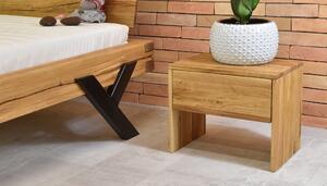 Manželská posteľ z dubového dreva oceľove nohy tvar Y