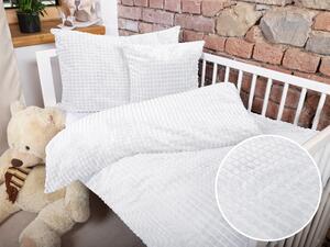 Biante Detské posteľné obliečky do postieľky Minky kocky MKK-001 Biele Do postieľky 90x130 a 40x60 cm