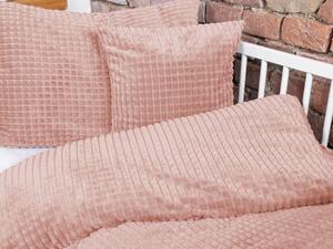 Biante Detské posteľné obliečky do postieľky Minky kocky MKK-003 Púdrovo ružové Do postieľky 90x130 a 40x60 cm