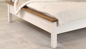 Biela manželská postel z dreva (160 x 200 alebo 180 x 200 ) - FRANCÚZSKY NÁBYTOK