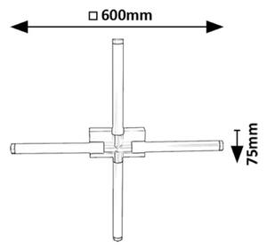 RABALUX 75046 Tilora stropné svietidlo LED 16W/1350lm 4000K IP44 čierna, biela