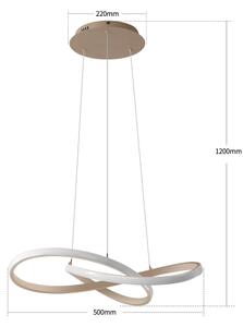 Brilagi - LED stmievateľný luster na lane INFINITY LED/55W/230V 50x50 cm béžový + diaľkové ovládanie