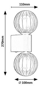 RABALUX 75022 Colzar nástenné svietidlo nad zrkadlo D100mm 2xG9 IP44 matná čierna