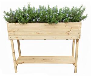 ATMOWOOD Vyvýšený drevený truhlík s policou 80 cm - borovica