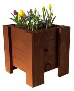 ATMOWOOD Štvorcový drevený truhlík 33 cm - teak