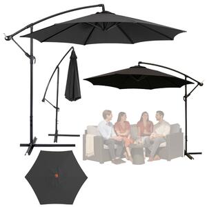 LEAN Bočný záhradný slnečník s nastaviteľným sklonom – 350 x 250 cm, antracitový