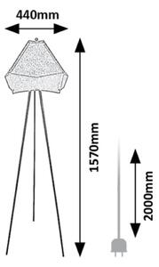 RABALUX 74000 Lomiro stojacia lampa D440mm 1xE27 šedá