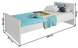 Jednolôžková posteľ 90 cm Otis 90 (biela). Vlastná spoľahlivá doprava až k Vám domov. 1065254