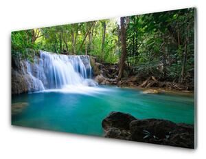 Nástenný panel  Vodopád jazero les príroda 125x50 cm