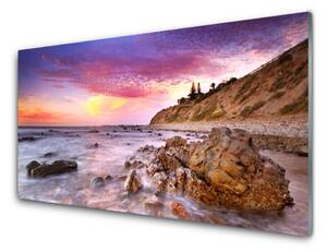 Obraz na skle More kamene krajina 120x60 cm 2 Prívesky