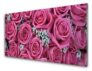 Obraz na skle Ruže kvety rastlina 125x50 cm