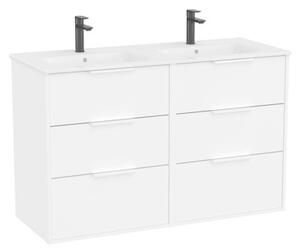 Kúpeľňová skrinka s dvojumývadlom Roca Optica 120x75,7x45,5 cm biela matná mat OPT1203ZBM