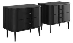 Nočné stolíky Vesper 56 cm - 2 ks - čierna / čierne nožičky