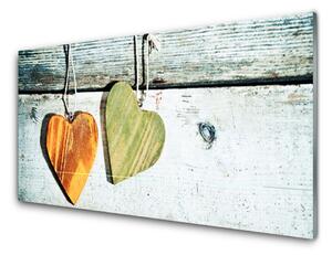 Obraz na skle Srdce drevo umenie 120x60 cm 4 Prívesky