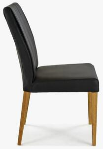 Čierna kožená jedálenská stolička v retro štýle (Klaudia)
