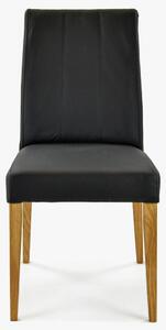 Čierna kožená jedálenská stolička v retro štýle (Klaudia)