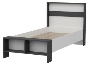 Jednolôžková posteľ 90 cm Live (antracit + biela). Vlastná spoľahlivá doprava až k Vám domov. 1089312