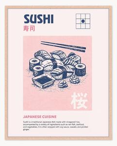 Ručne vyrobená nástenná dekorácia v ráme Sushi