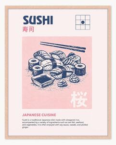 Ručne vyrobená nástenná dekorácia v ráme Sushi