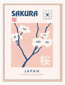 Ručne vyrobená nástenná dekorácia v ráme Sakura