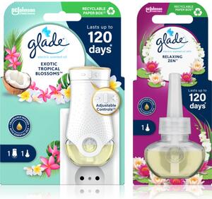 GLADE Electric scented oil Exotic Tropical Blossom + Relaxing Zen výhodné balenie 3 ks