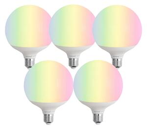 Sada 5 inteligentných LED žiaroviek E27 G120 matná RGBW 9W 806 lm 2700-6500K