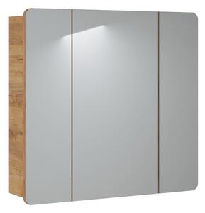 Comad Závesná kúpeľňová skrinka so zrkadlom Aruba 843 3D dub craft gold